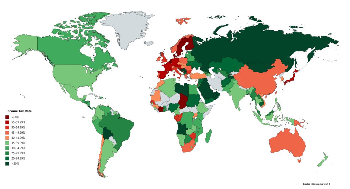 Map : Income Tax Rates 2018 - Infographic.tv - Number one infographics ...