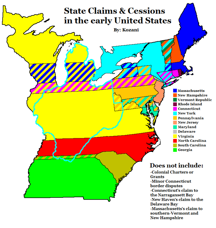 Map State Claims & Cessions in the early United States Infographic