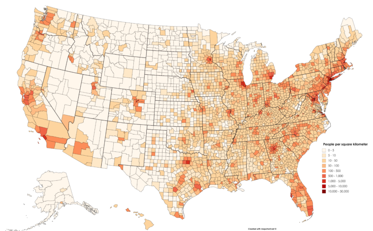 us population density map 2019