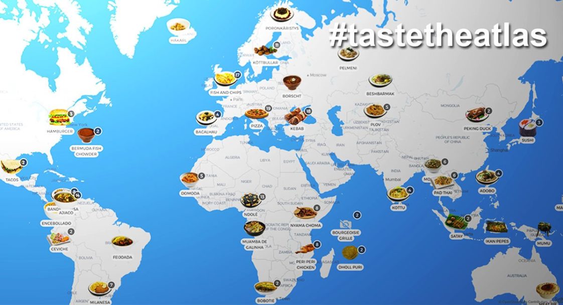 Map World's First Map of National Dishes Infographic.tv Number