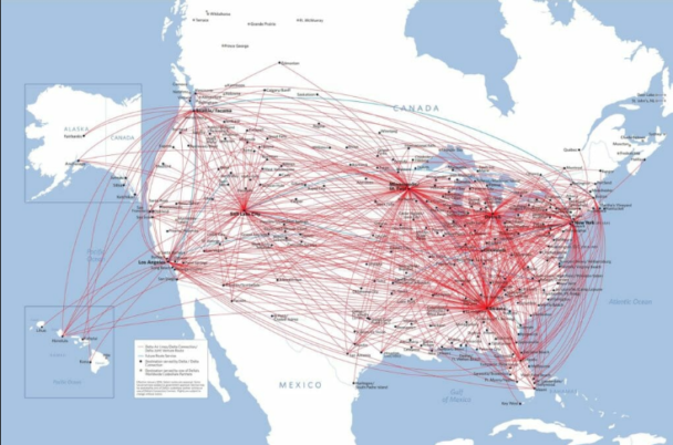 Map A Map Of Delta Airlines Routes Infographictv Number One