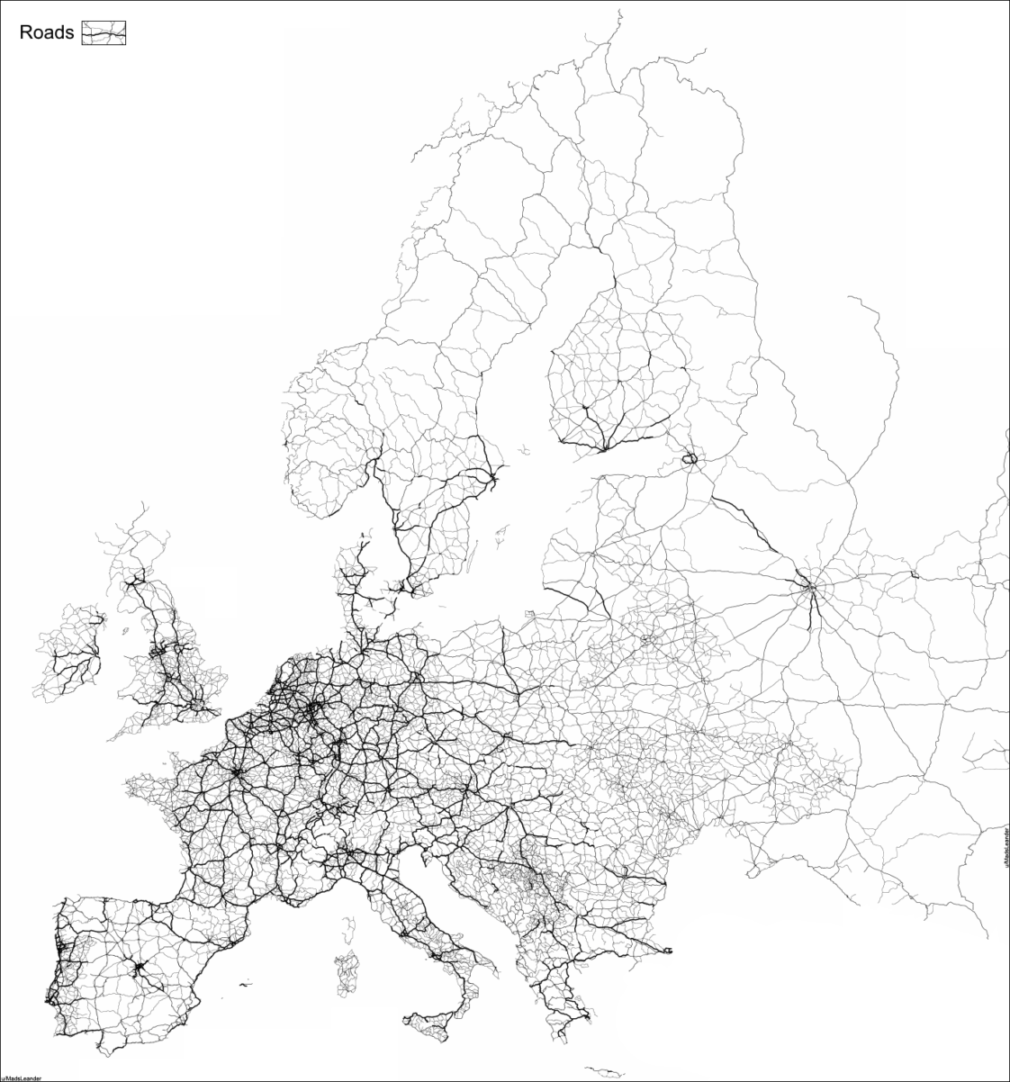 Map Major Roads in Europe Infographic.tv Number one infographics