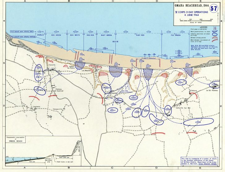 Map Map Of The Omaha Beach Landings 6th June 1944 Infographic Tv   Map Map Of The Omaha Beach Landings 6th June 728x556 