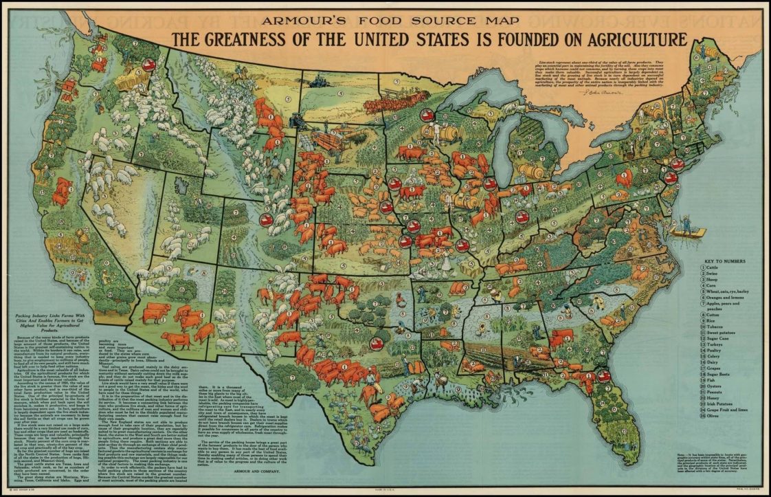 Map : The Greatness Of The United States Is Founded On Agriculture ...