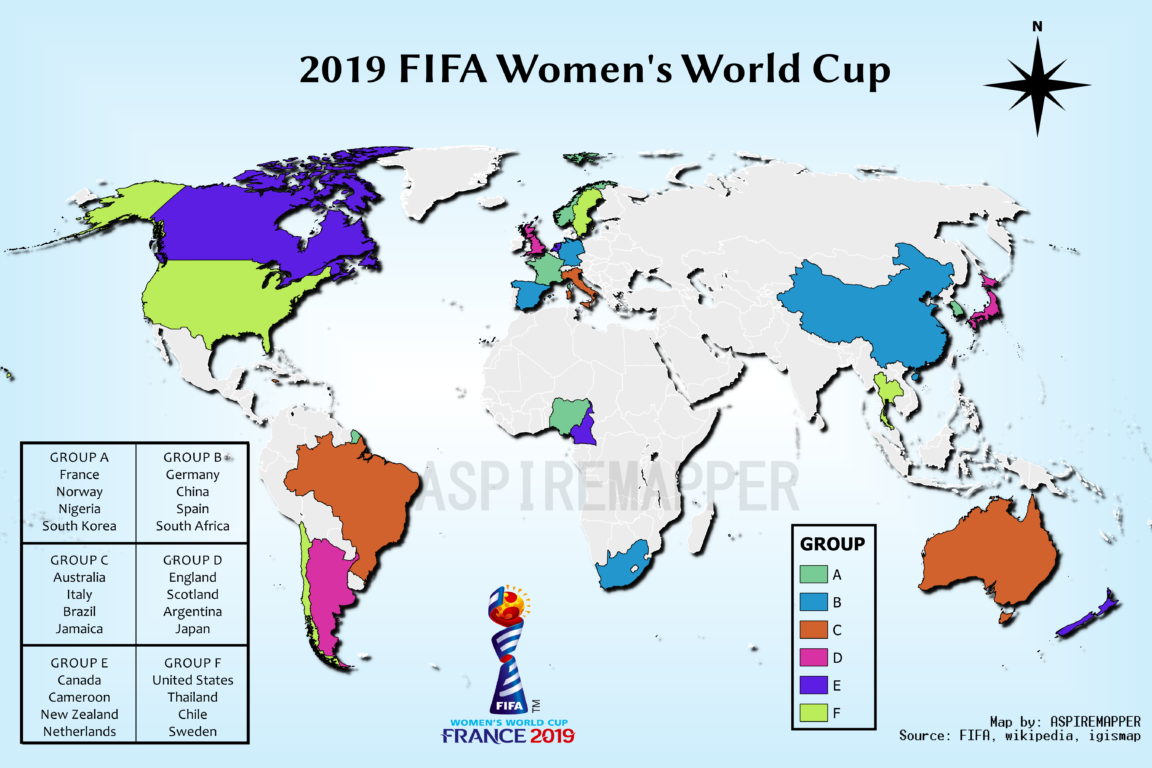 Map 2019 Fifa Womens World Cup Infographictv Number One Infographics And Data Data 3583