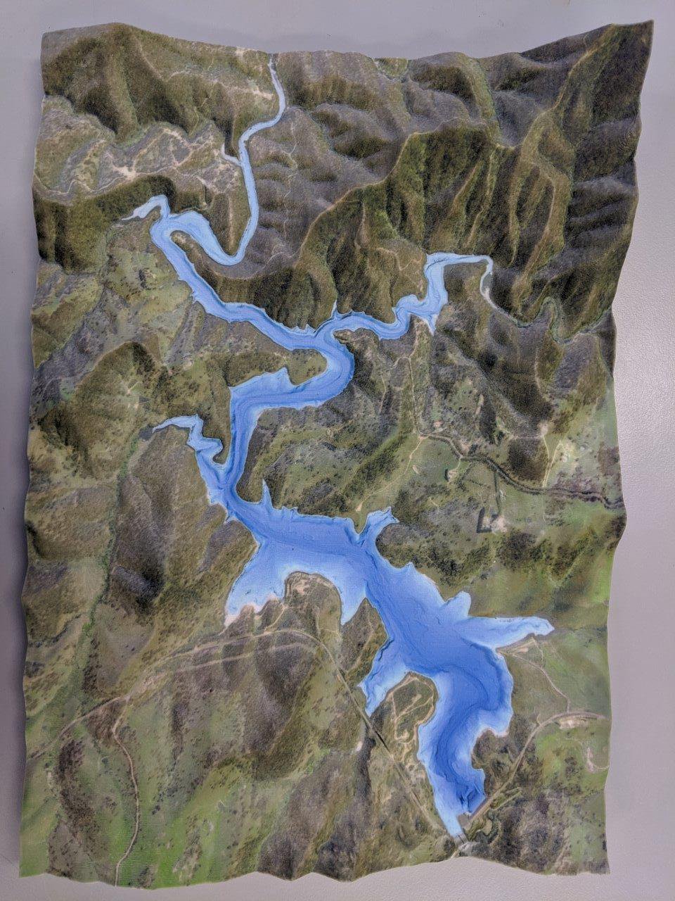 Map : 3D Printed Bathymetry Map of Lake Lyell, New South Wales ...