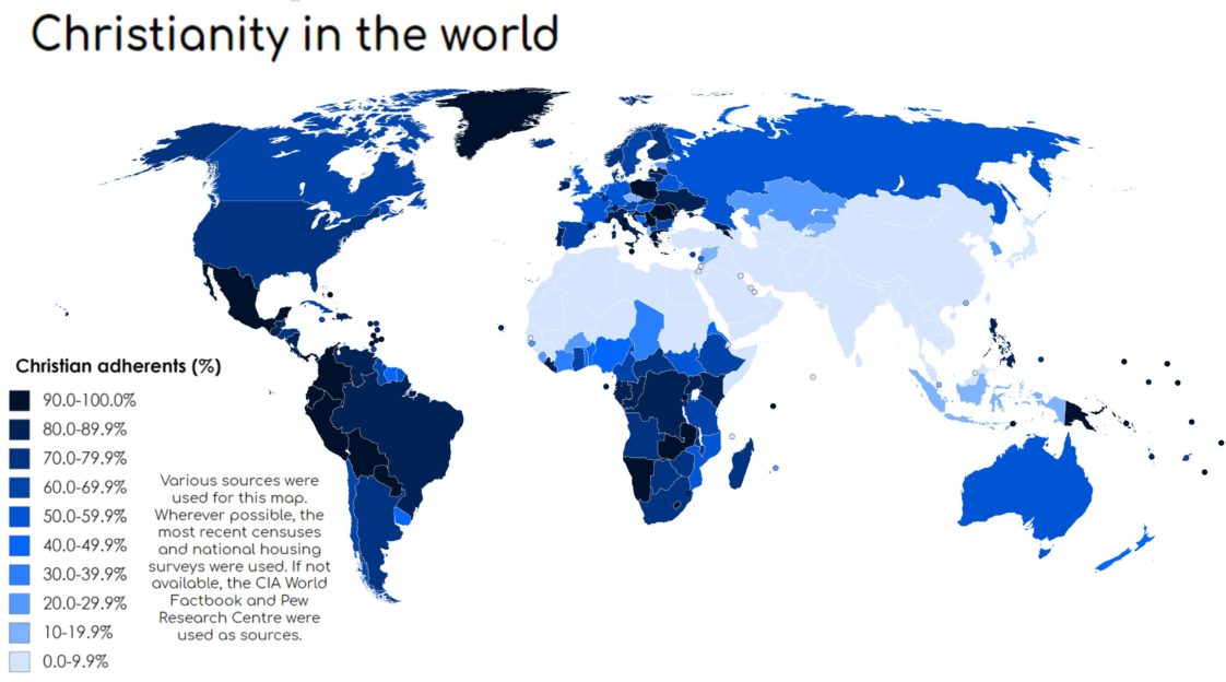 Map Christianity In The World 1122x624 