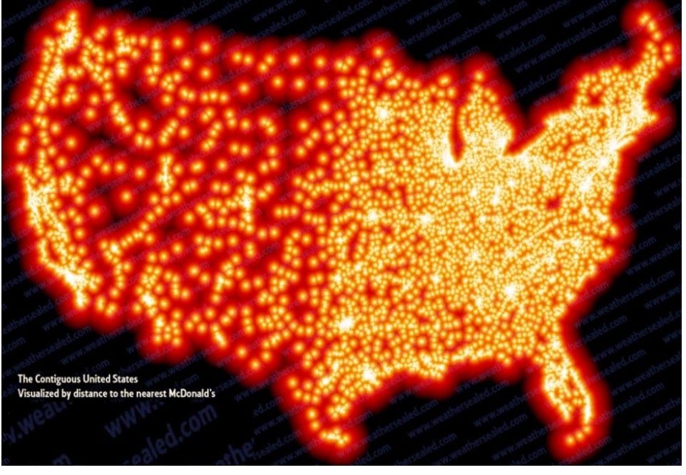 Map Heat Map Of McDonalds In America 