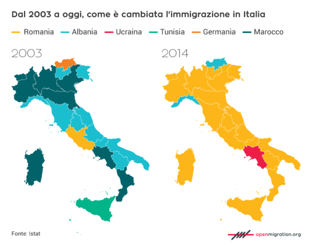 Map Italy Largest Immigrant Population By Region