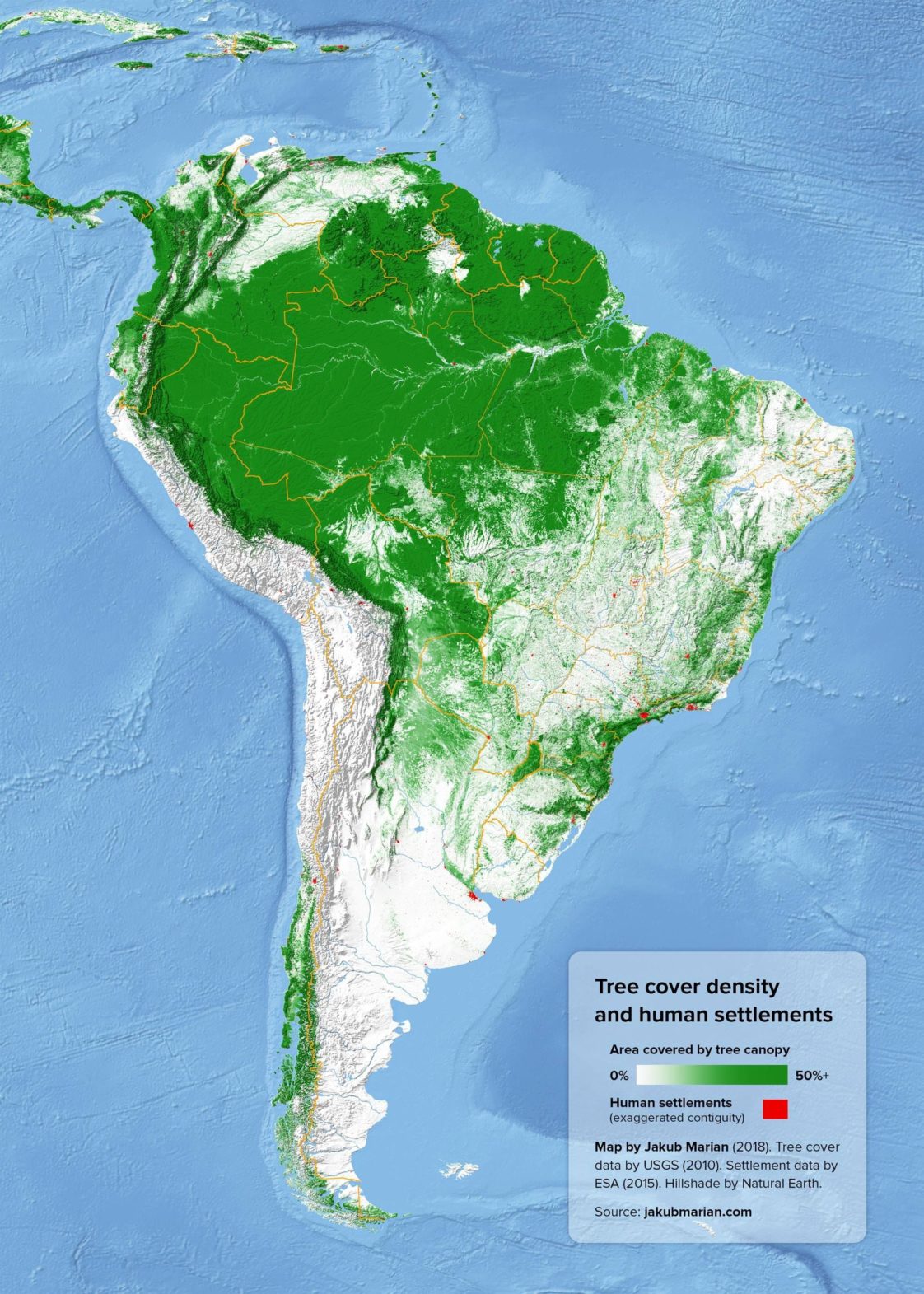 Map Jakub Marians Tree Cover Map Of South America [2000×2800