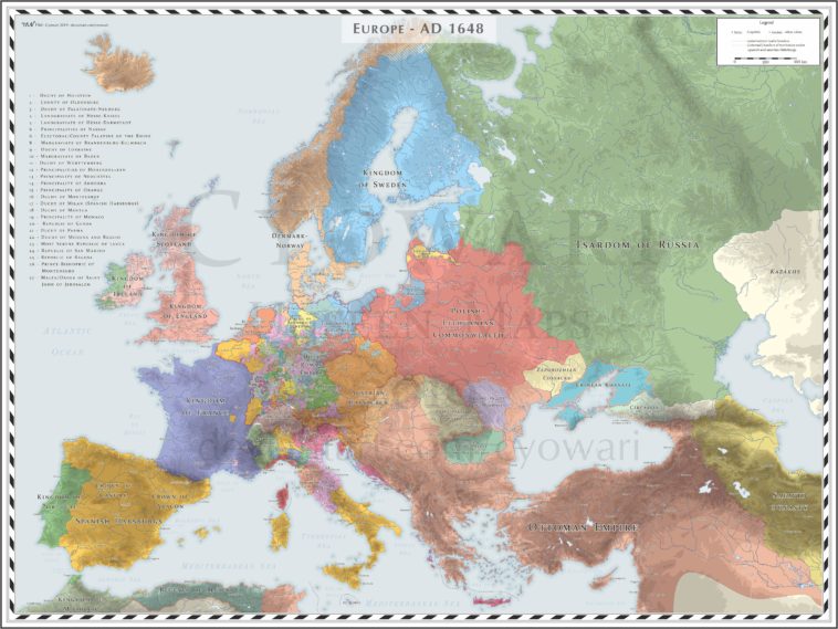 Map : Europe (Detailed) - AD 1648 [6637x4983] [OC] - Infographic.tv ...