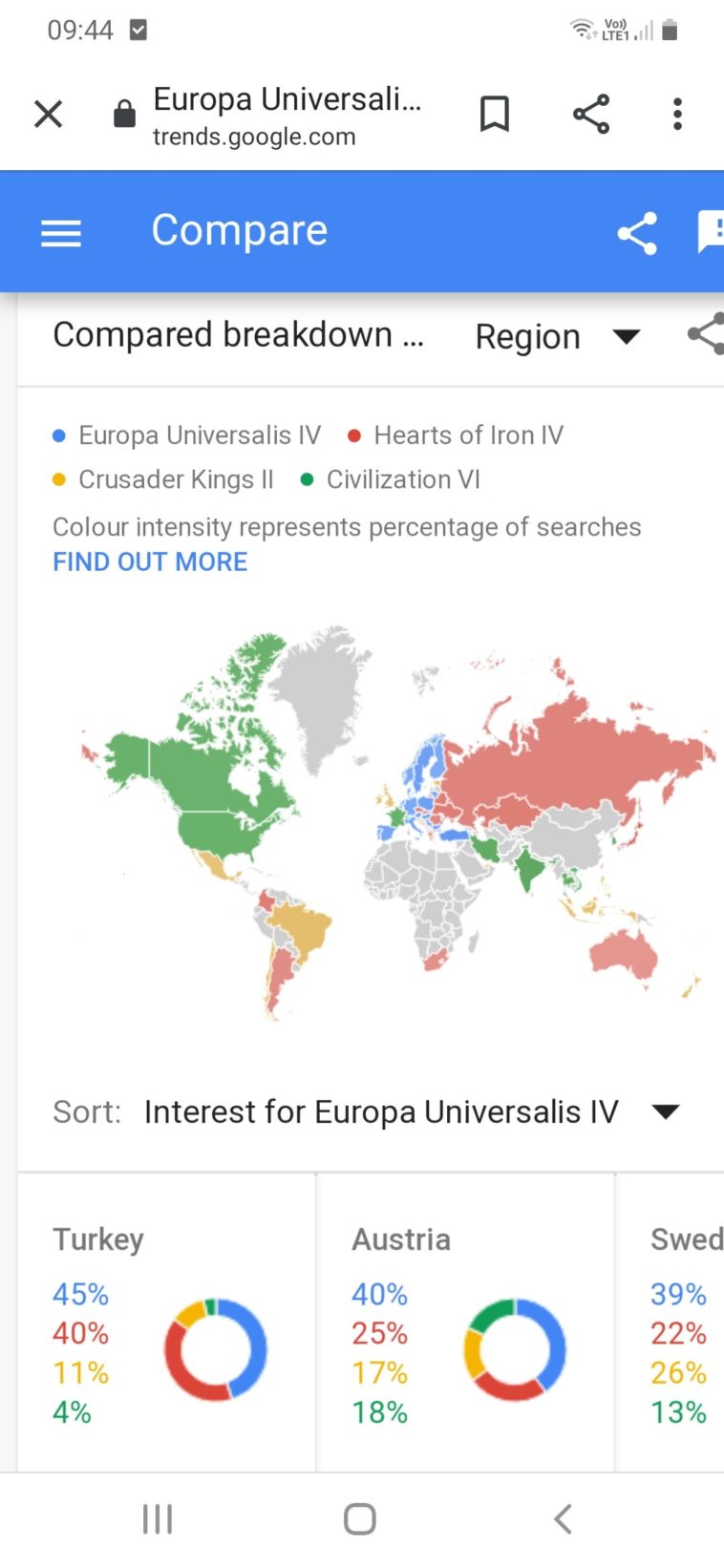 Map Most popular strategy games in the last 30 days by country