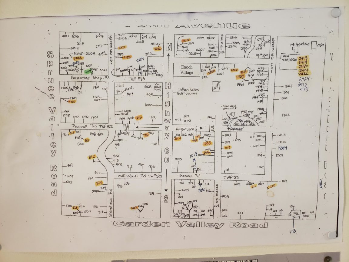 Map : Map of the Enoch Cree Nation 135 in Alberta. We have this at work ...