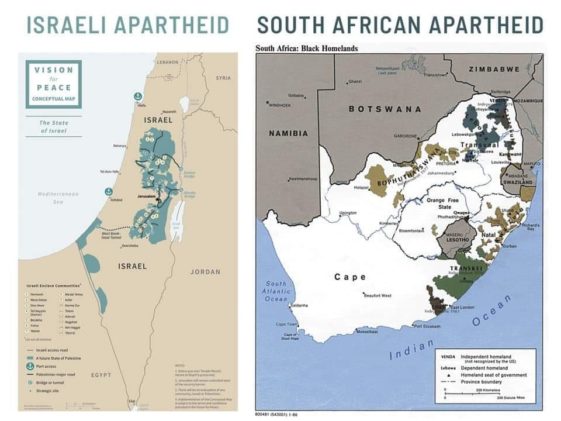 Map : Israeli Apartheid vs South African Apartheid - Infographic.tv 