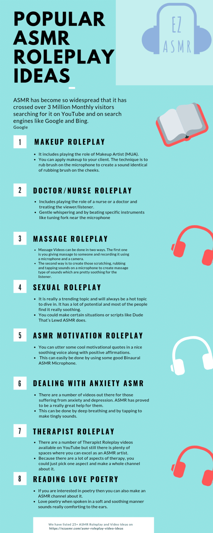 Infographic Popular ASMR Roleplay Ideas! Infographic.tv Number