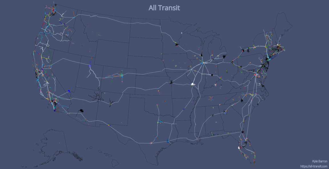 Map All public transit routes in the U.S. Infographic.tv Number