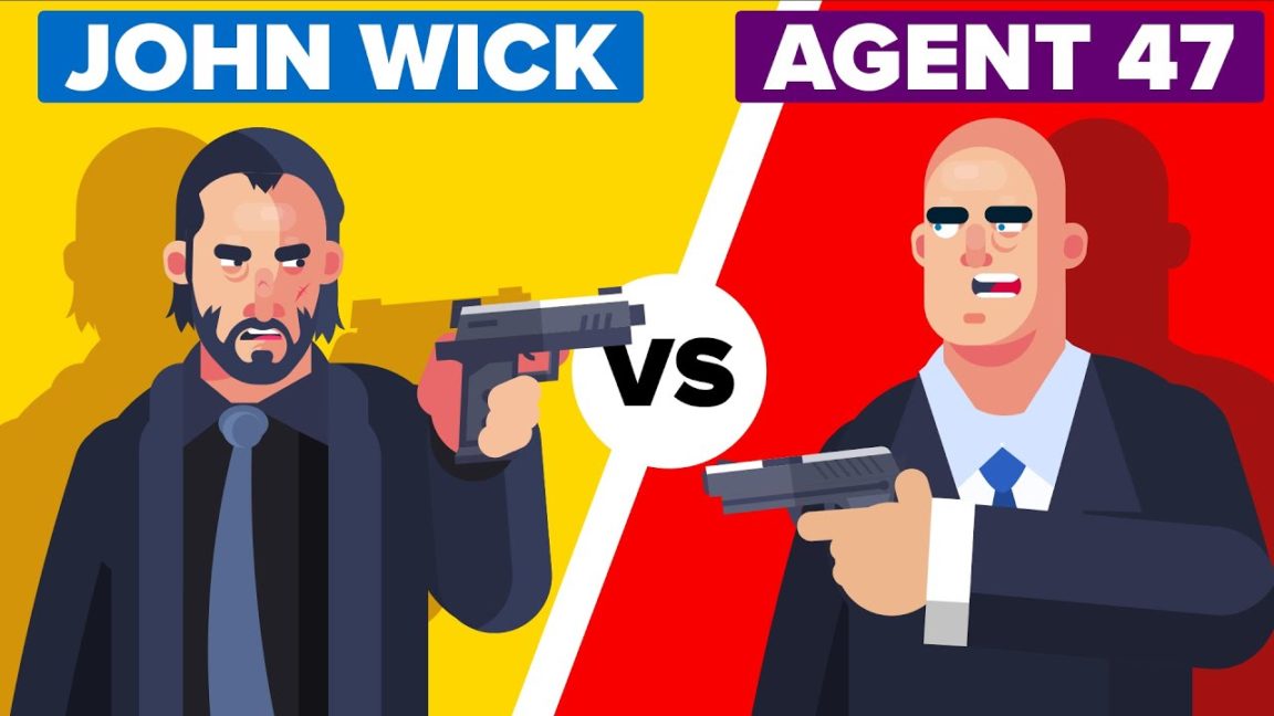 Против агента. Инфографика Джон уик. Hitman vs John Wick. Агент 007 против агента 47. Агент 47 и Джон уик.